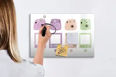 Mágneses tábla filctollal fényképezőgépes készlet