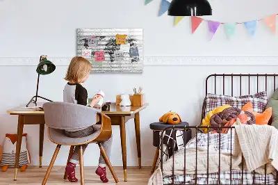 Mágneses világtérkép téglafal mintázatú kivitel filctollal