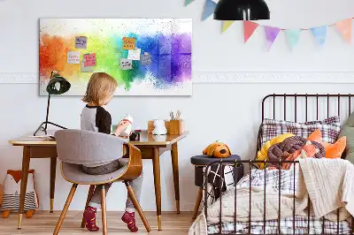 Mágneses tábla filctollal absztrakt szivárvány mintával