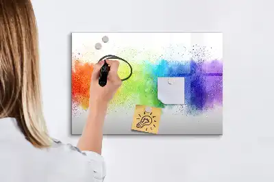 Mágneses tábla filctollal absztrakt szivárvány mintával