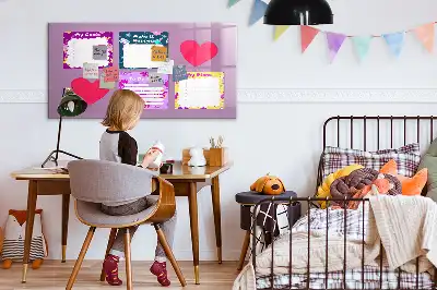 Mágneses törölhető tábla ijesztő jegyzetek mintával