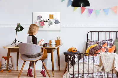 Mágneses tábla filctollal család felirattal