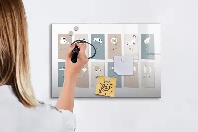Mágneses törölhető tábla macskás mintás naptár