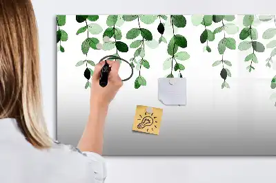 Mágneses tábla filctollal növényi levelek mintával