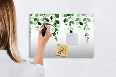 Mágneses tábla filctollal növényi levelek mintával