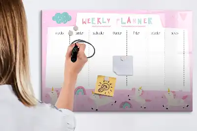 Mágneses törölhető tábla heti tervező gyerekeknek