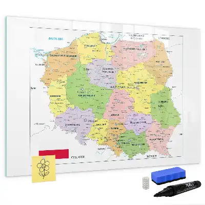 Mágneses törölhető tábla Lengyelország térképével
