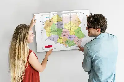Mágneses törölhető tábla Lengyelország térképével