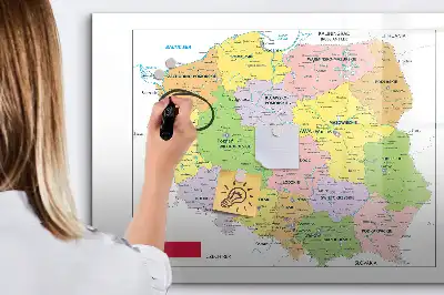 Mágneses törölhető tábla Lengyelország térképével