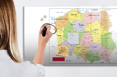 Mágneses törölhető tábla Lengyelország térképével