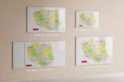 Mágneses törölhető tábla Lengyelország térképével