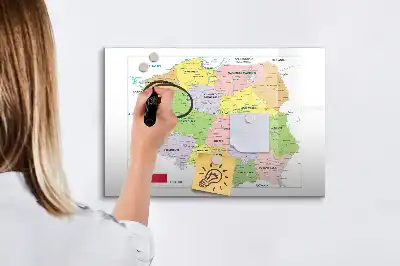 Mágneses törölhető tábla Lengyelország térképével