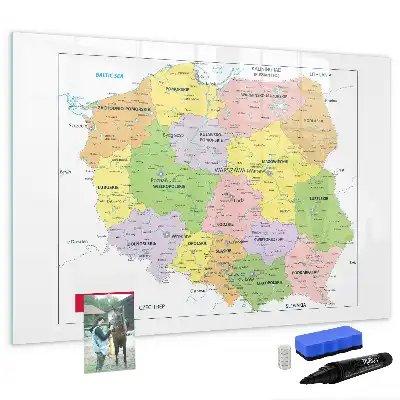 Mágneses törölhető tábla Lengyelország térképével