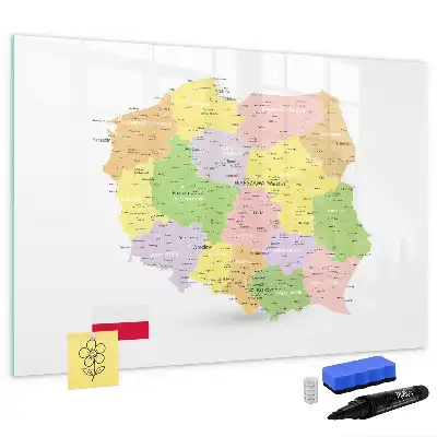 Lengyelország térképe mágneses tábla filctollal