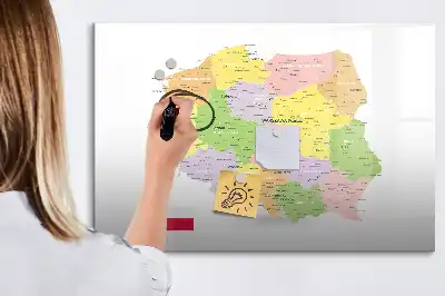 Lengyelország térképe mágneses tábla filctollal