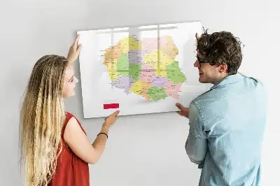 Lengyelország térképe mágneses tábla filctollal