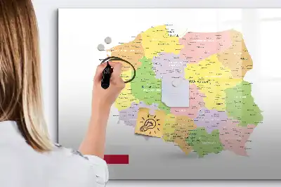 Lengyelország térképe mágneses tábla filctollal