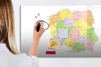 Lengyelország térképe mágneses tábla filctollal