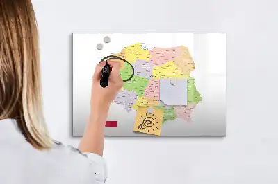 Lengyelország térképe mágneses tábla filctollal