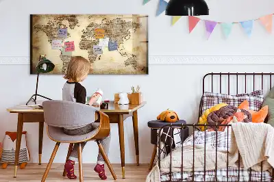 Mágneses törölhető tábla régi világtérkép mintával