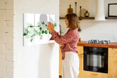 Mágneses törölhető tábla növényi ágak mintával