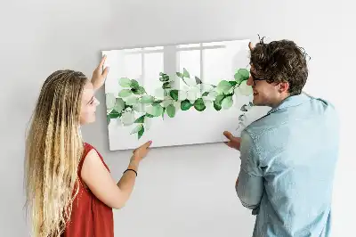 Mágneses törölhető tábla növényi ágak mintával