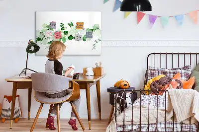 Mágneses törölhető tábla növényi ágak mintával