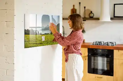 Mágneses törölhető tábla hegyek és mezők mintával
