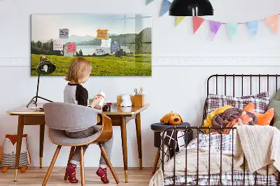 Mágneses törölhető tábla hegyek és mezők mintával