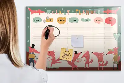 Heti tervező gyerekeknek mágneses tábla filctollal