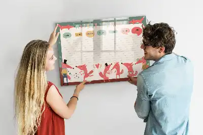 Heti tervező gyerekeknek mágneses tábla filctollal