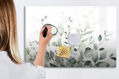 Mágneses tábla filctollal növényi levelek mintával