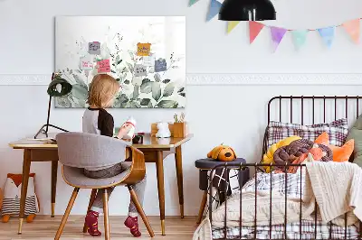 Mágneses tábla filctollal növényi levelek mintával