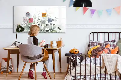 Mágneses tábla filctollal növényi levelek mintával