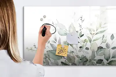 Mágneses tábla filctollal növényi levelek mintával