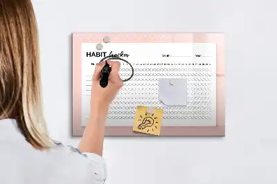 Mágneses szokáskövető tábla filctollal
