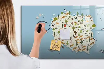 Lengyelország állattérképe mágneses tábla filctollal