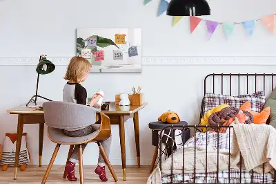Mágneses törölhető tábla absztrakt levelek mintával