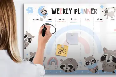 Heti tervező tábla gyerekeknek mágneses kivitelben filctollal