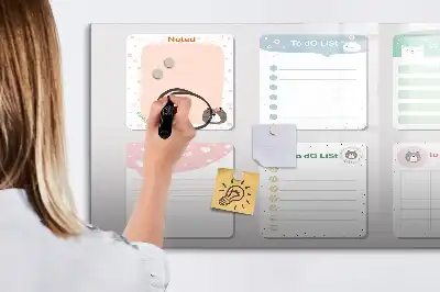 Mágneses tábla filctollal színes jegyzetekhez