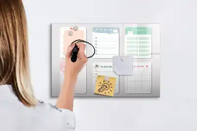 Mágneses tábla filctollal színes jegyzetekhez