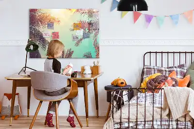 Mágneses törölhető tábla trópusi pálmák mintával