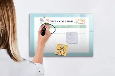 Mágneses étkezési tervező tábla filctollal