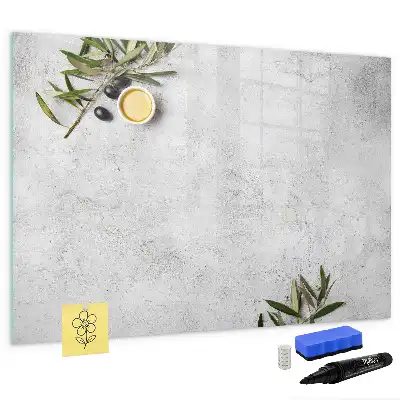 Mágneses tábla filctollal minimalista olívabogyós mintával