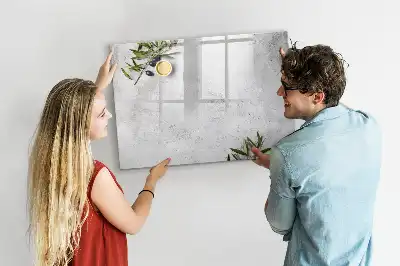 Mágneses tábla filctollal minimalista olívabogyós mintával