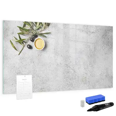 Mágneses tábla filctollal minimalista olívabogyós mintával