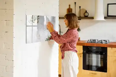 Mágneses tábla filctollal minimalista olívabogyós mintával