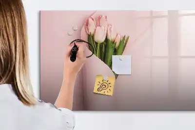 Mágneses törölhető tábla virágcsokor mintával
