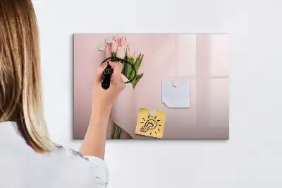 Mágneses törölhető tábla virágcsokor mintával