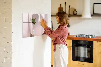 Mágneses törölhető tábla virágcsokor mintával